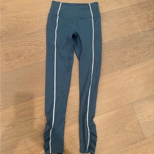 FP Movement by Free People Blue Leggings with White Stripes